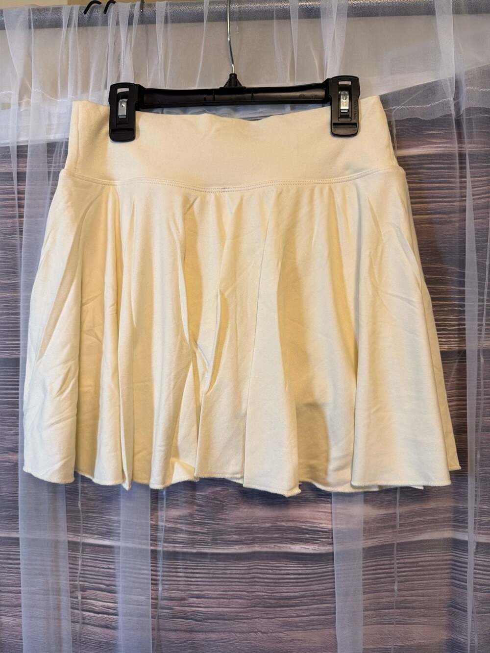 OQQ Women's Crossover High Waisted Tennis Skort in Beige